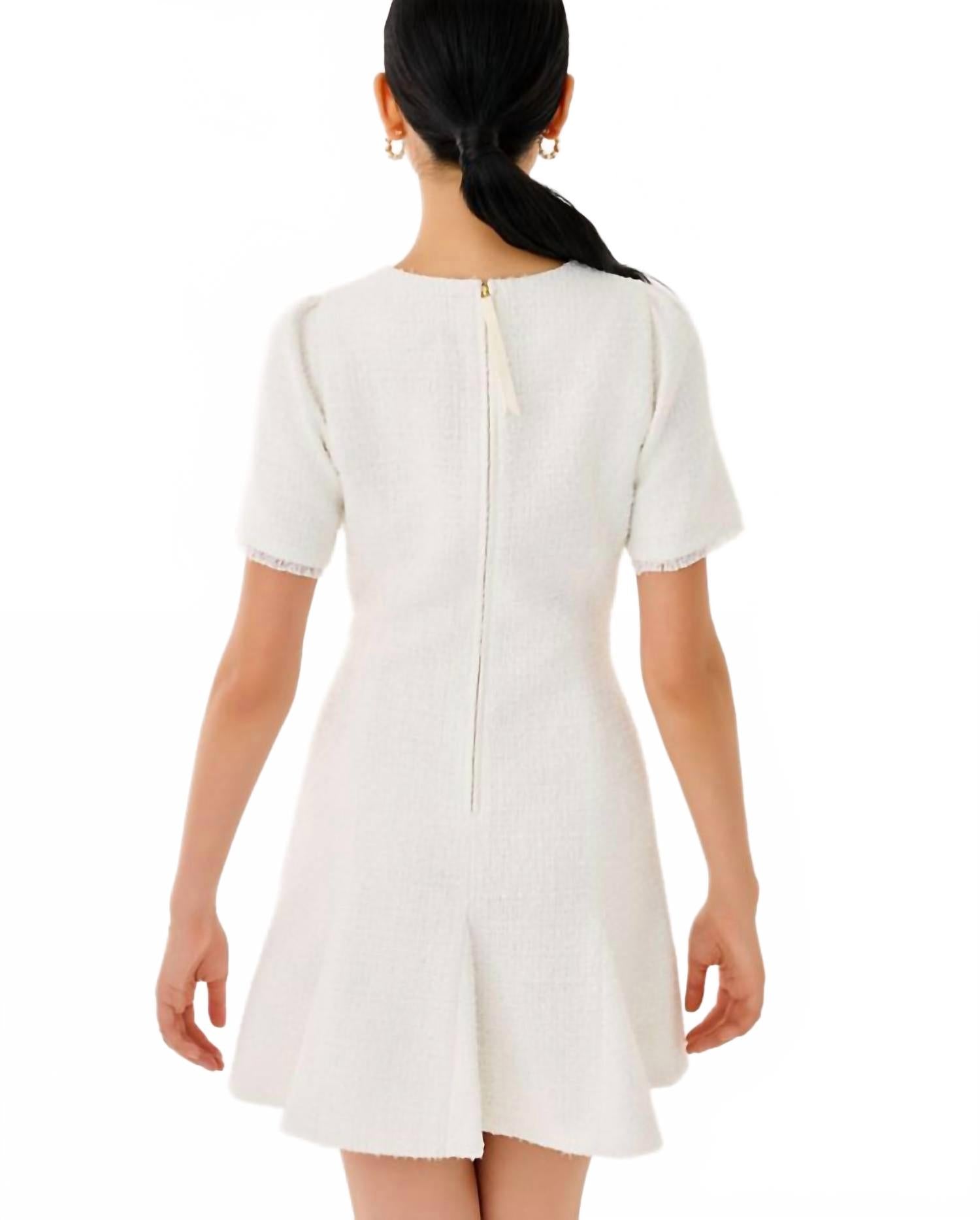 Geneva Dress In Coconut Chic Chick Boucle