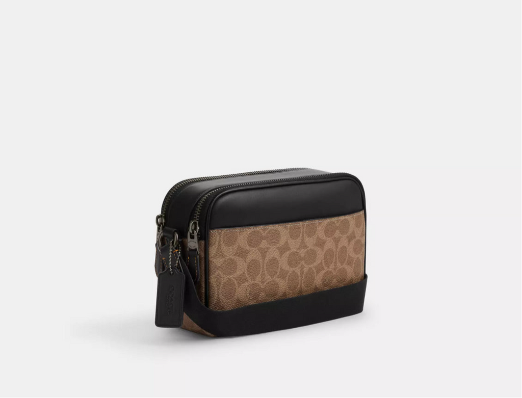 NWT Coach Men’s Graham Crossbody Bag In Signature Canvas & Leather