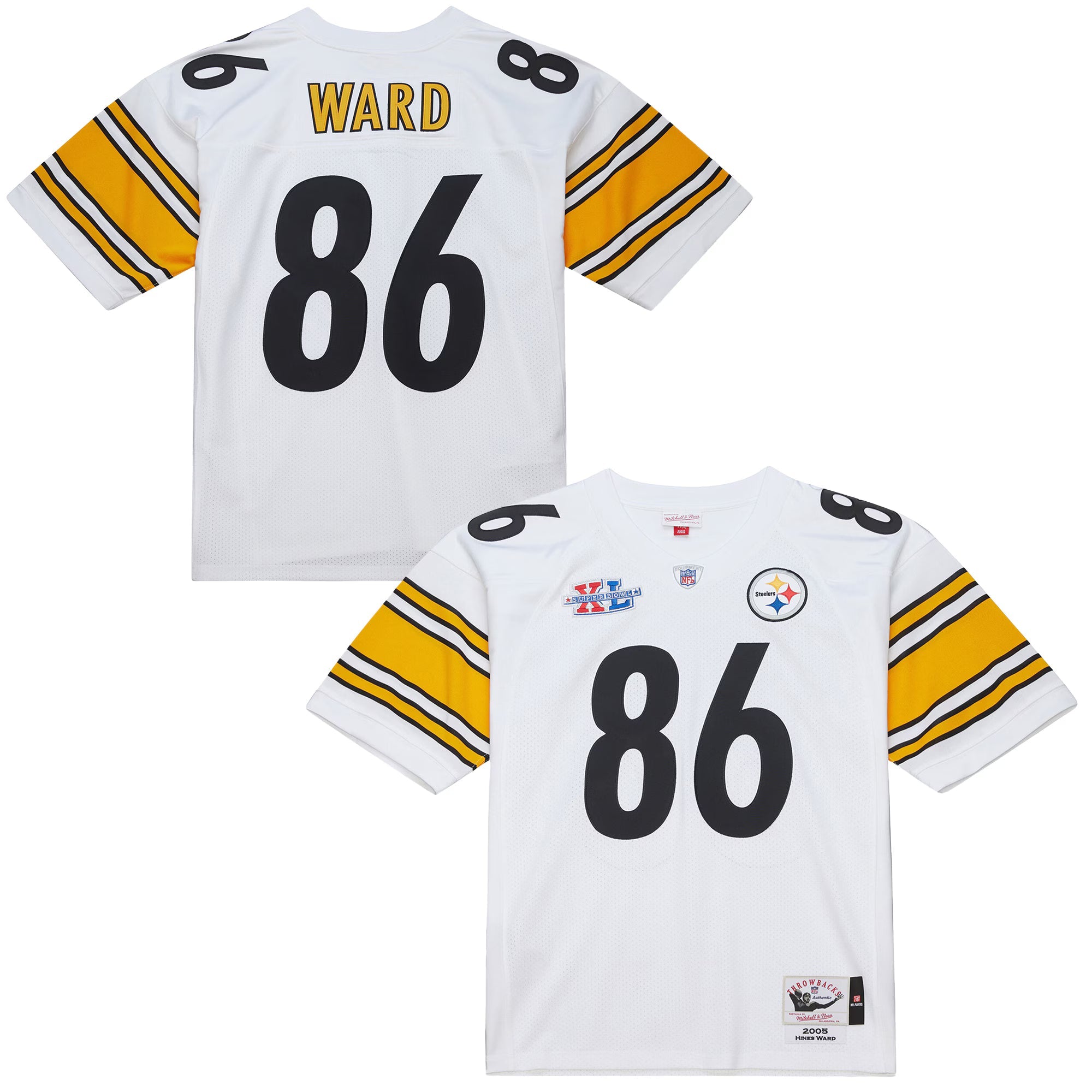 Pittsburgh Steelers Hines Ward Mitchell & Ness White 2005 Authentic Throwback Retired Player Jersey