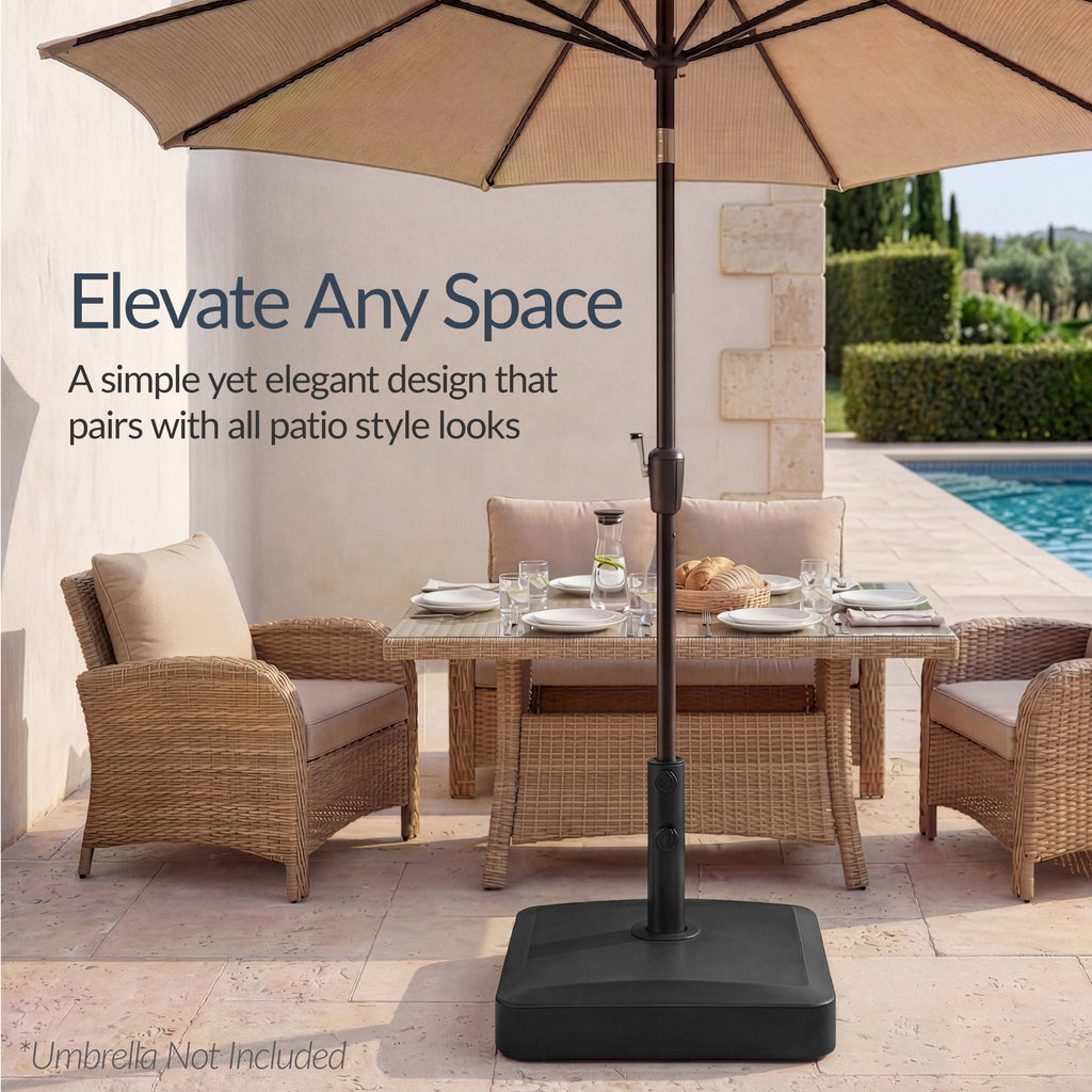 Best Choice Products Fillable Plastic Patio Umbrella Base Stand, Pole Holder w/ Adjustment Knob, Asscher Design - Black
