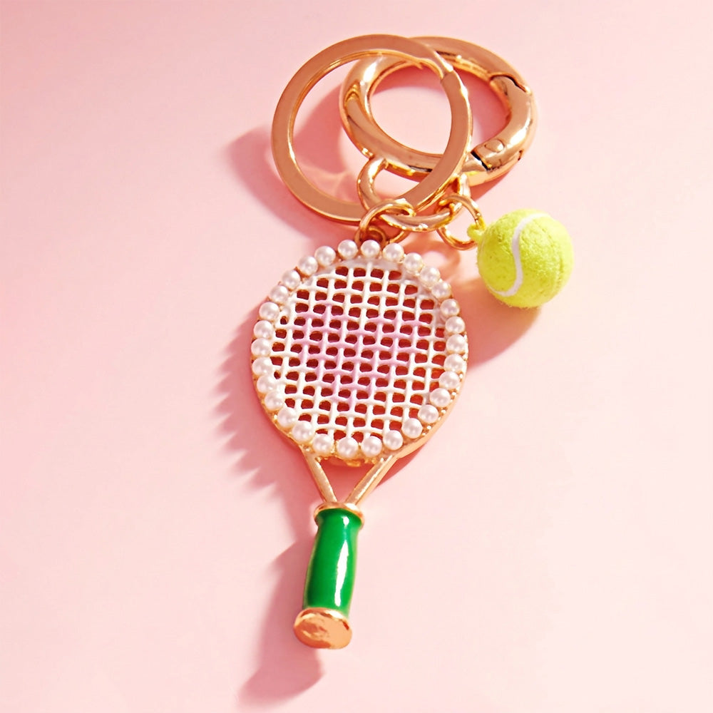 Heart Tennis Locket Ball Keychain / Bag Charm