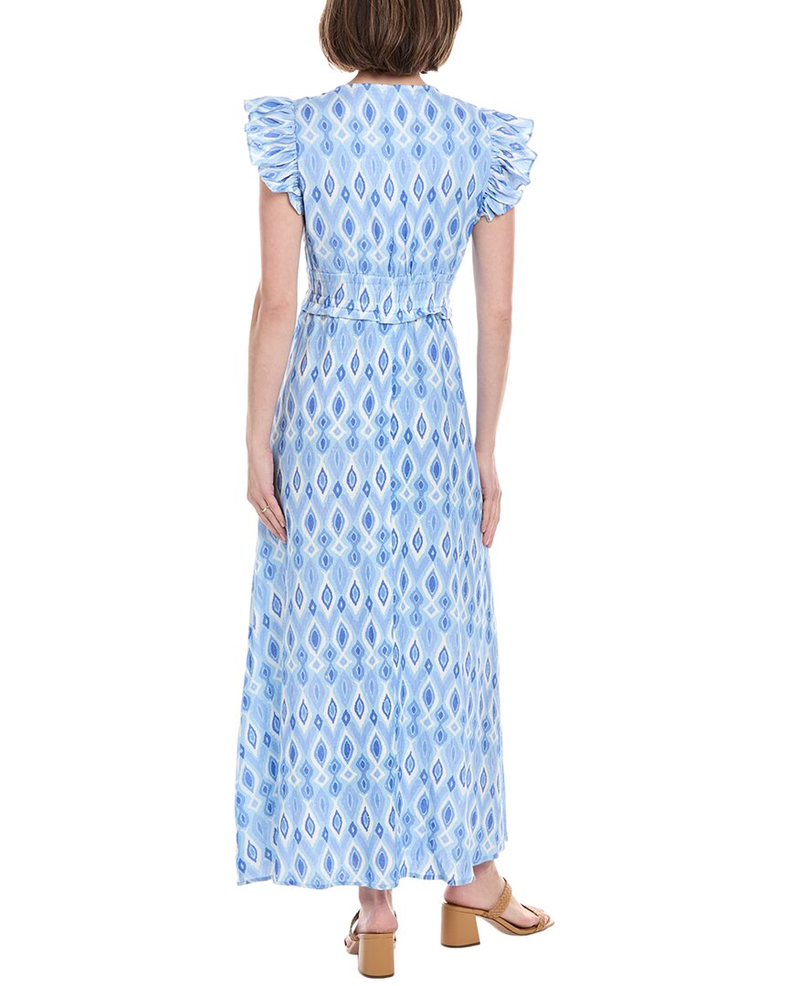 Sail to Sable V-Neck Flutter Sleeve Linen-Blend Maxi Dress