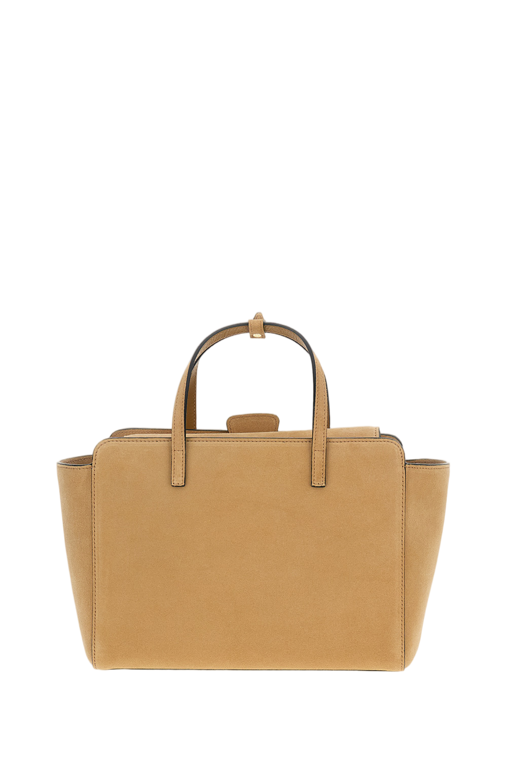 Light Brown Flap M Suede Shoulder Bag