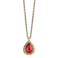 Antique Copper Brass Chain Pendant with Synthetic Synthetic Stone in Red Series