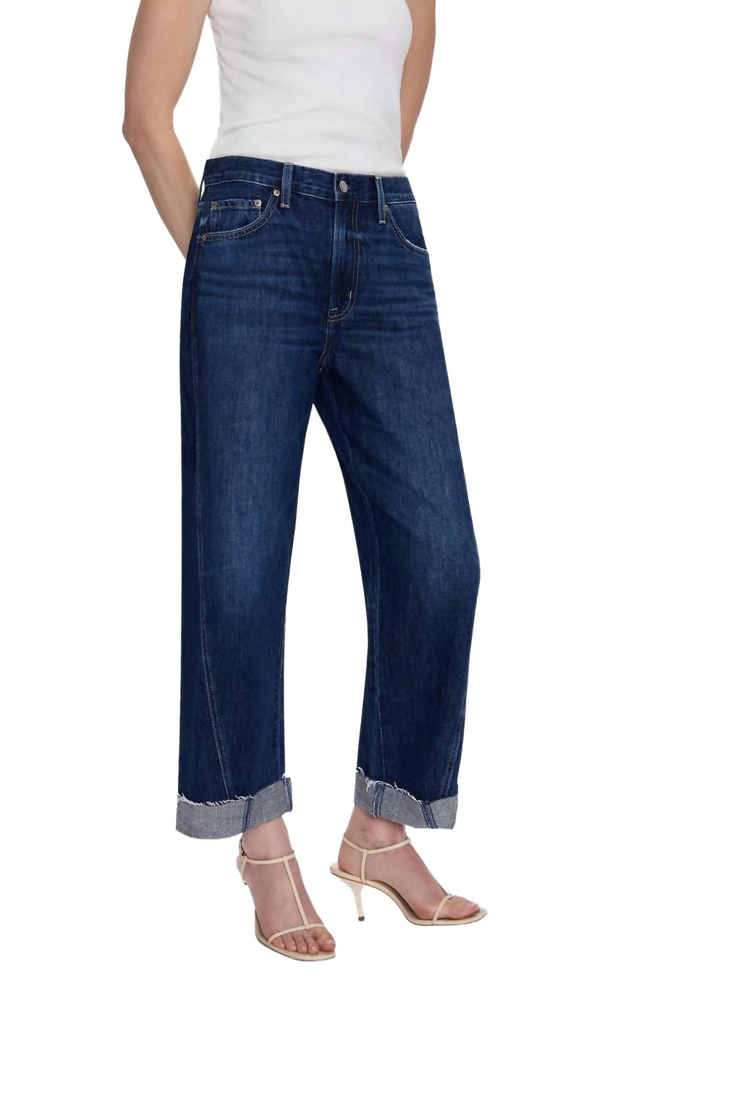 Kacey Mid Rise Cuffed Hem Jeans In Cultivate