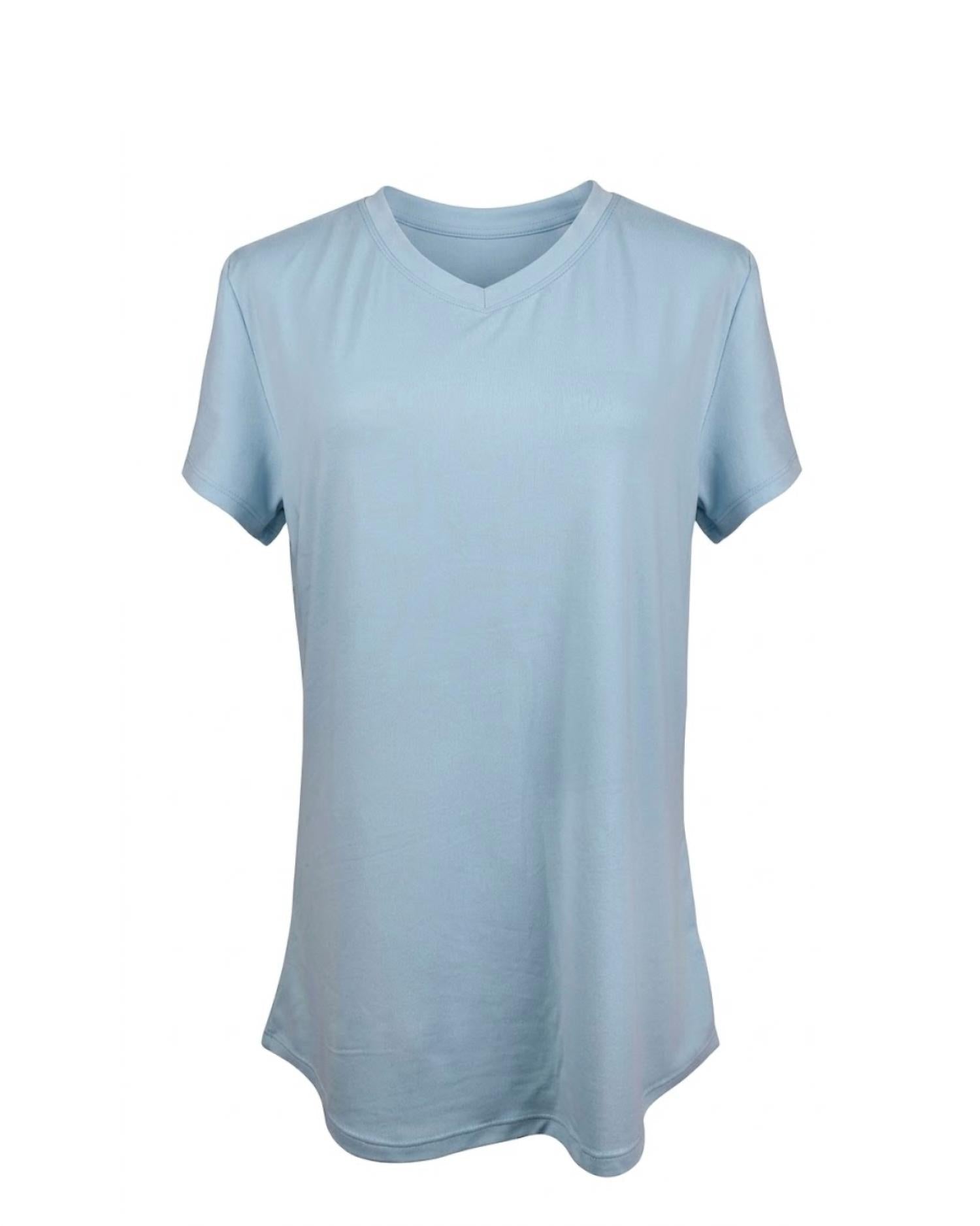 Women's Lounge Short Sleeve Shirt In Light Blue
