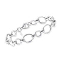 Ross-Simons Italian Sterling Silver Cable and Oval-Link Bracelet