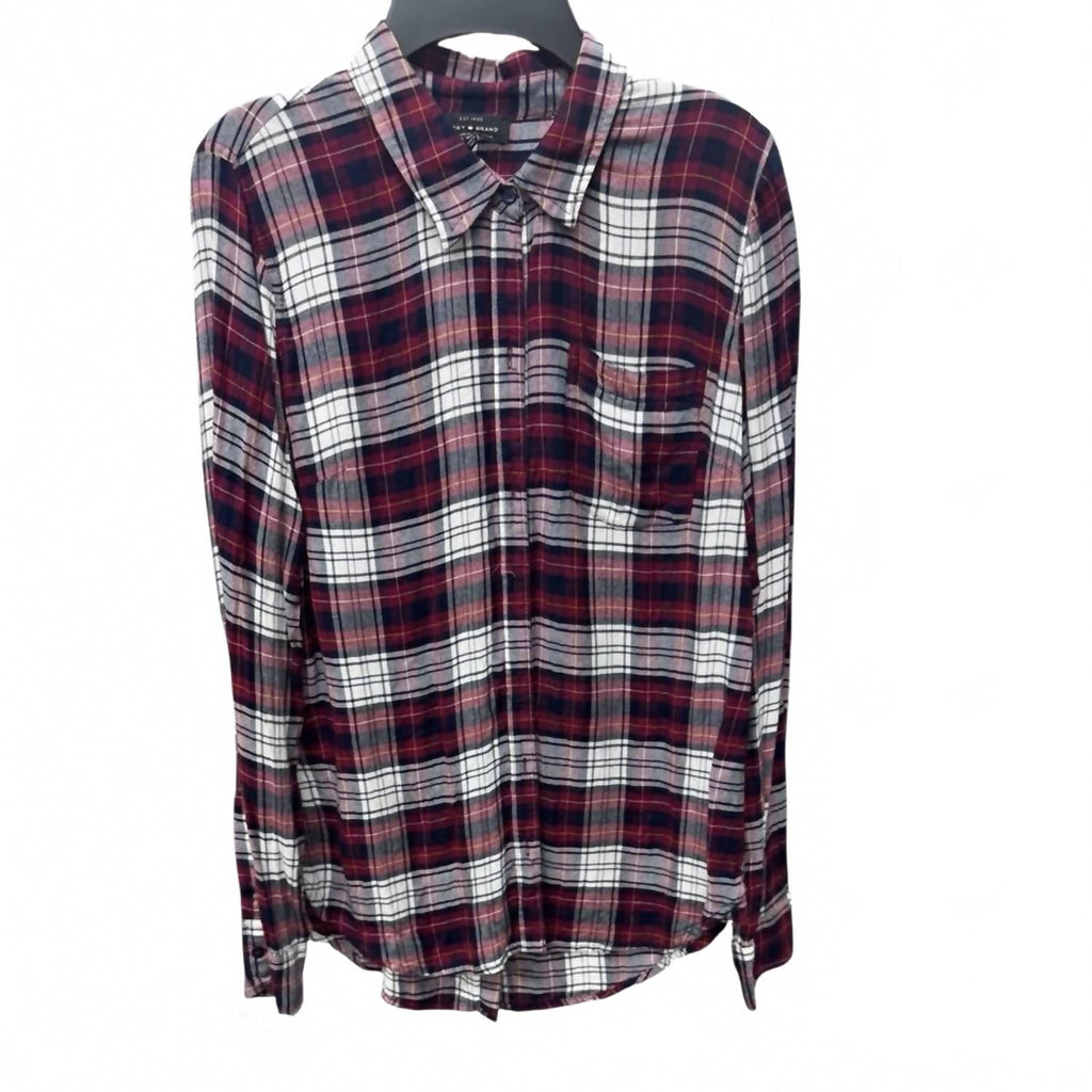 Plaid Shirt In Burgundy And White