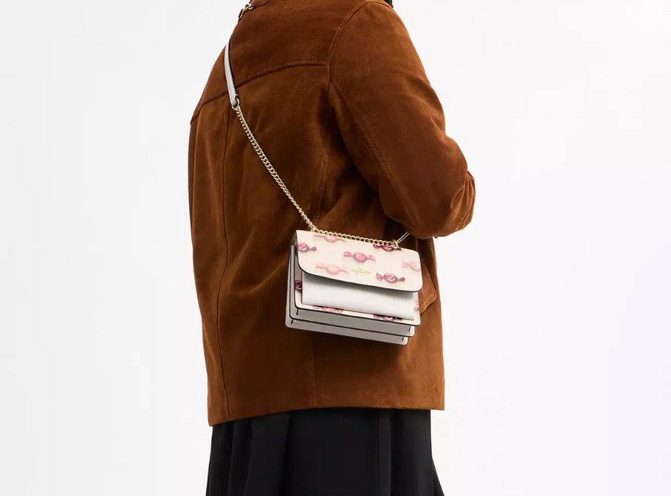 NWT Coach Leather Mini Klare Crossbody Bag With Candy Print