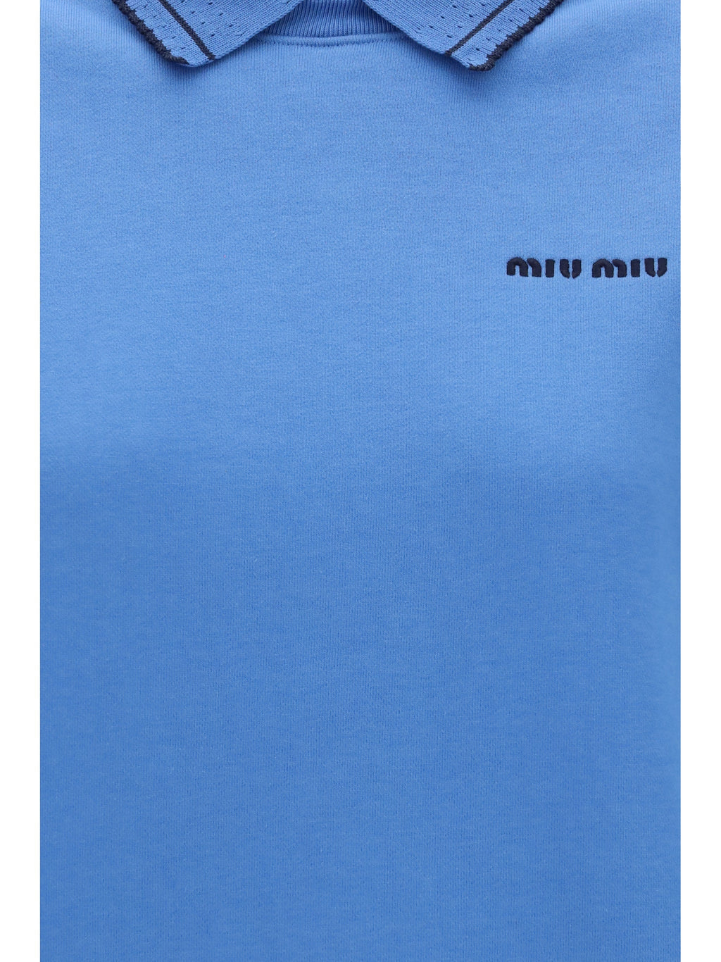 Miu Miu Women Crewneck Sweatshirt With Embroidered Logo And Collar