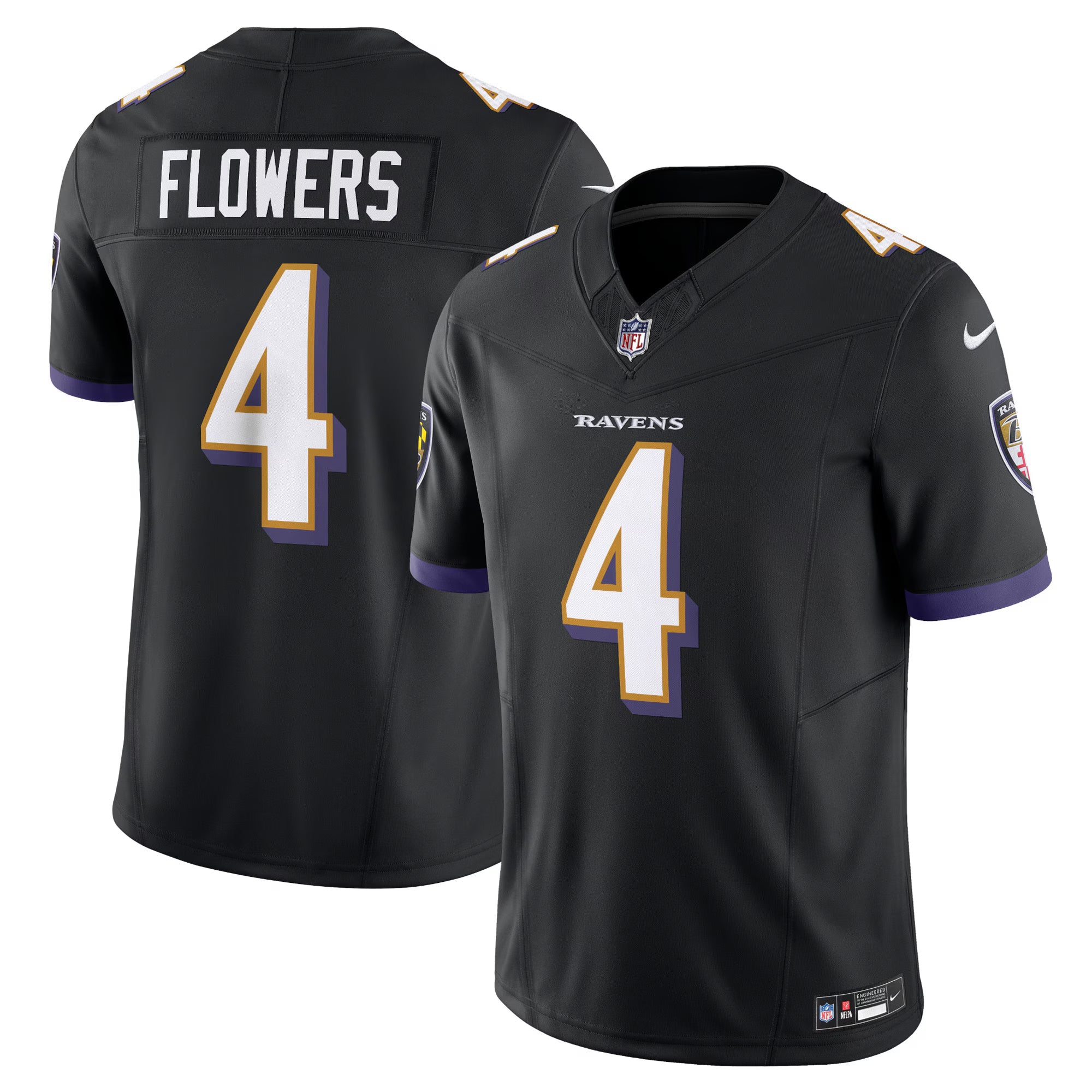 Baltimore Ravens Zay Flowers Black Alternate Vapor F.U.S.E. Limited Jersey