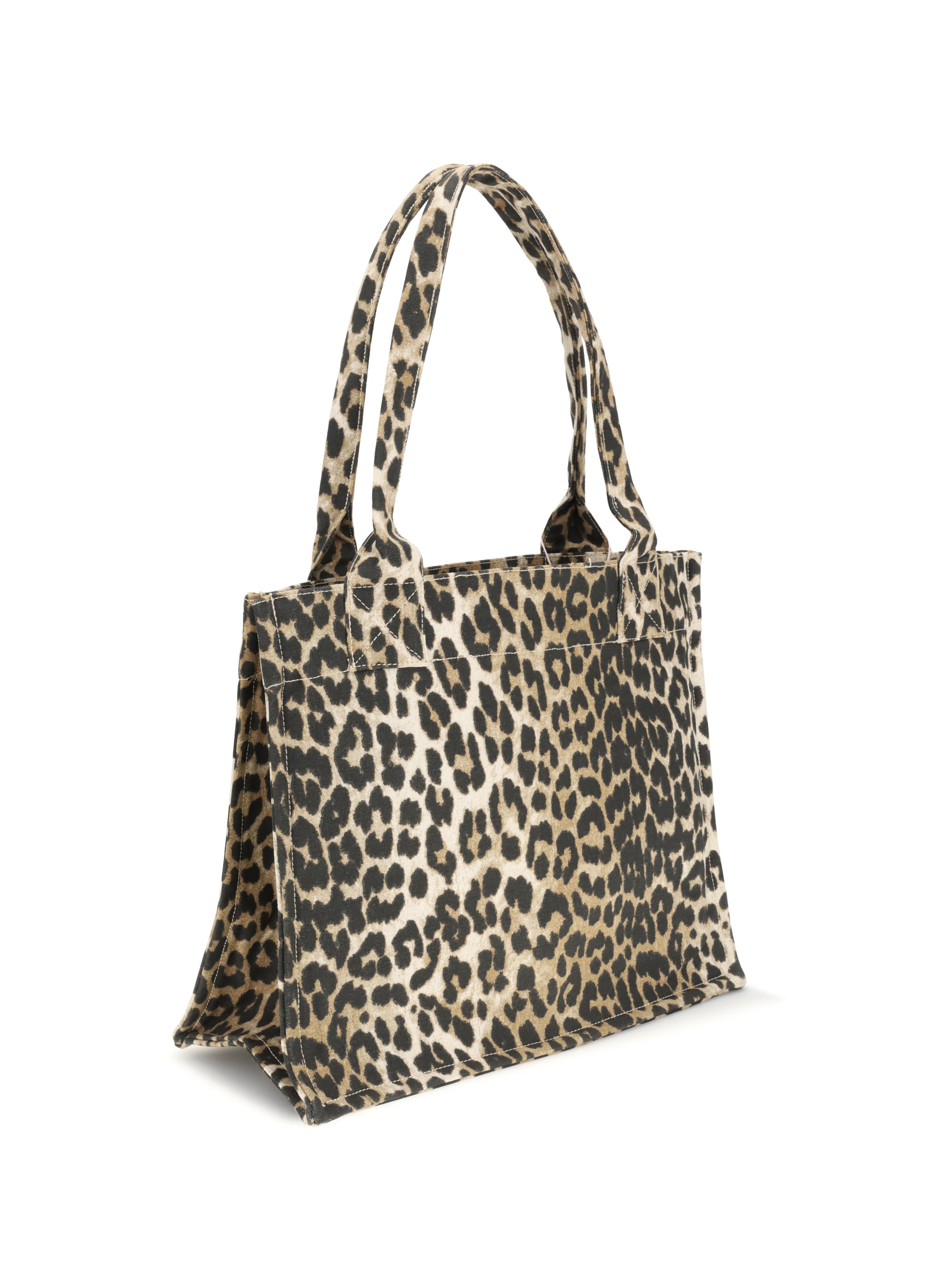 Ganni Women Leopard Print Tote Bag