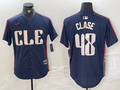 Men's Cleveland Guardians Emmanuel Clase #48 Navy 2024 City Connect Limited Jersey1