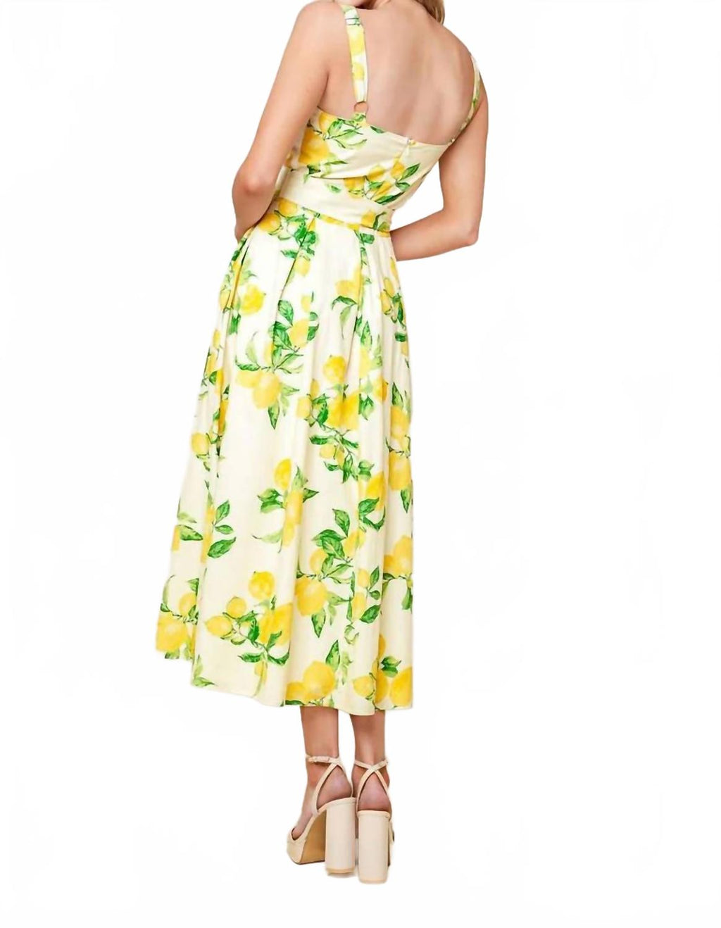 Woven Midi Dress In Ivory Print