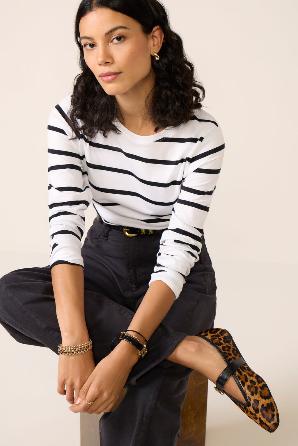 Women's Ever Perfect Long Sleeve Stripe T-Shirt