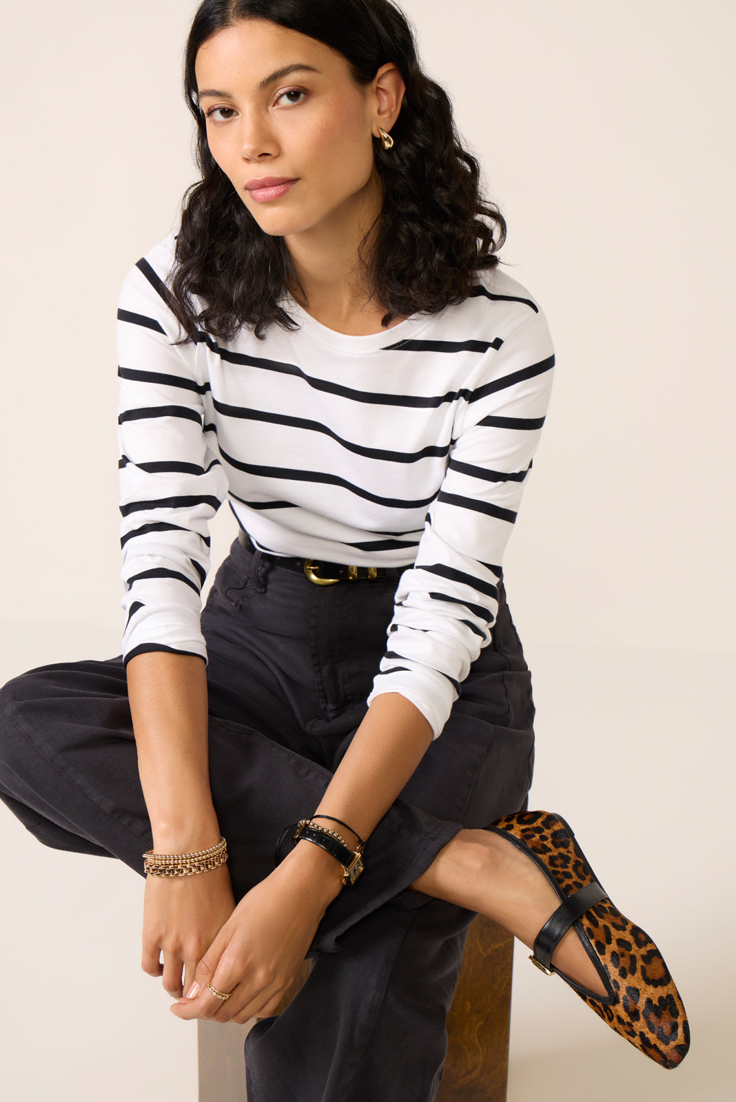 Women's Ever Perfect Long Sleeve Stripe T-Shirt