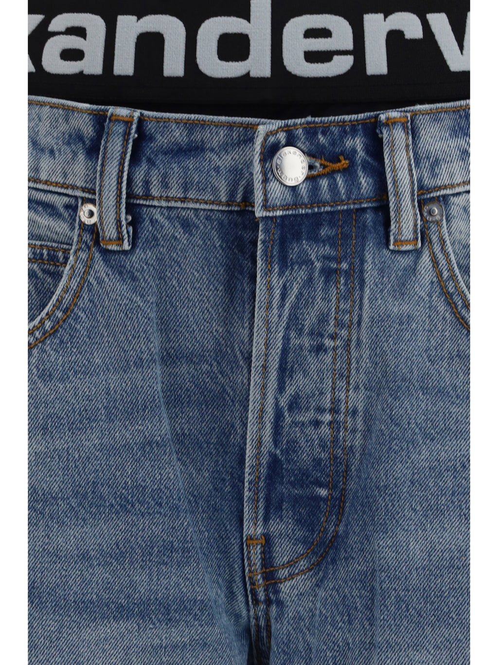 Alexander Wang Women Layered Belt Logo-Waist Jeans