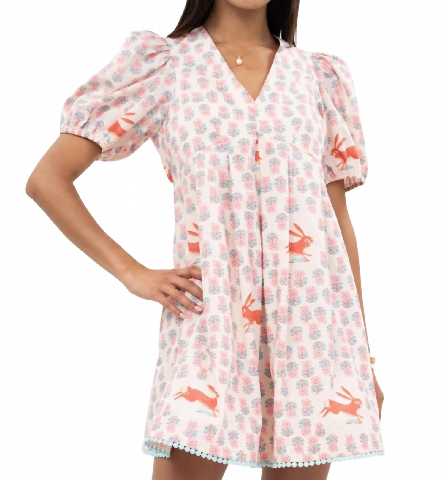 Running Rabbit Mini Dress In Ivory