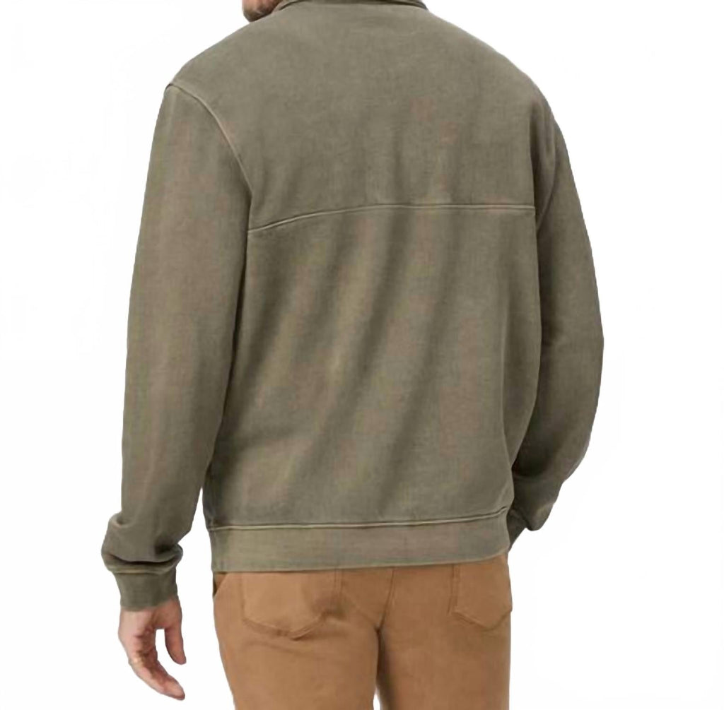 Davion Quarter Zip Pullover In Vintage White Sage