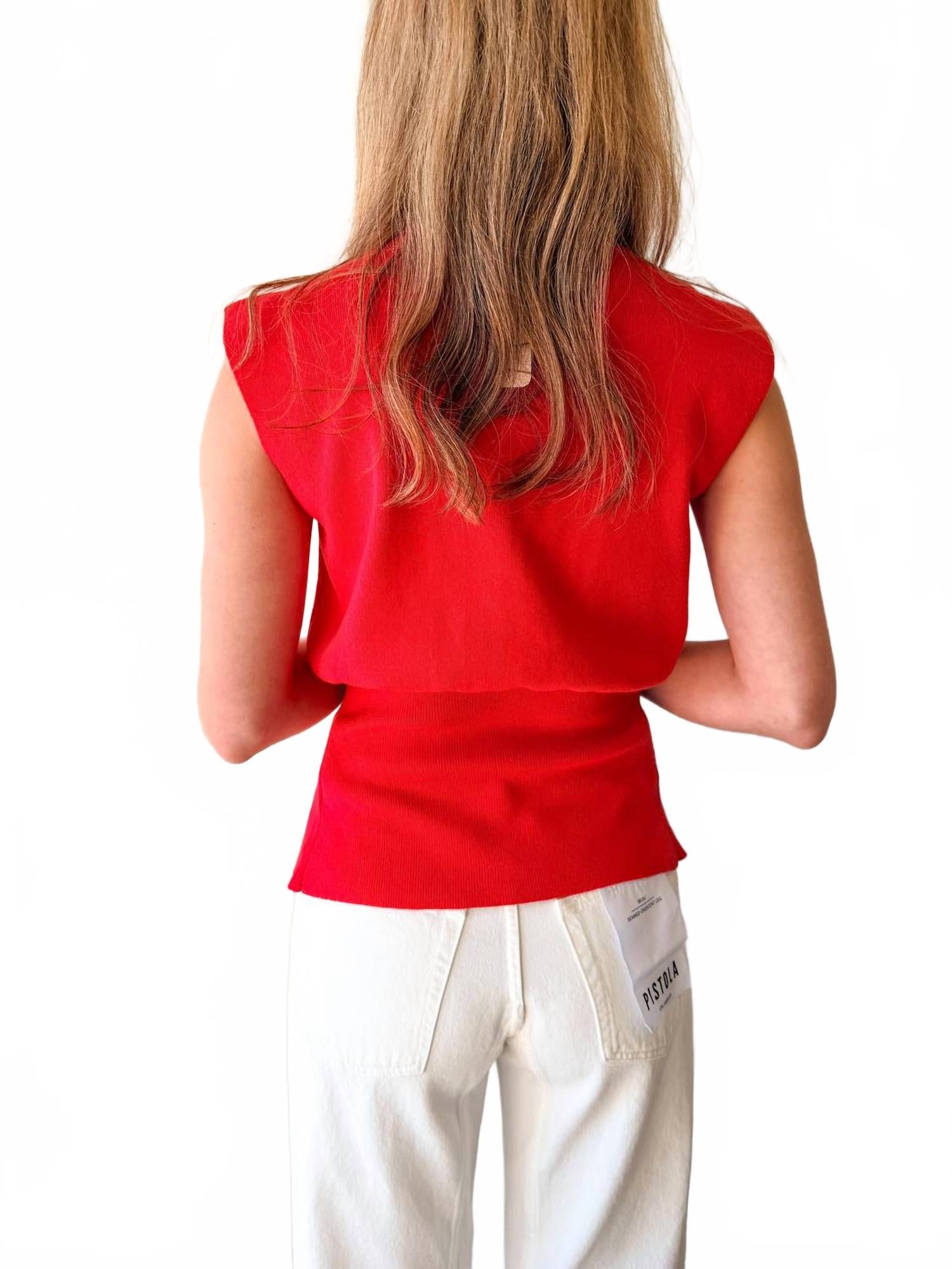 Modern Muse Vest In Red