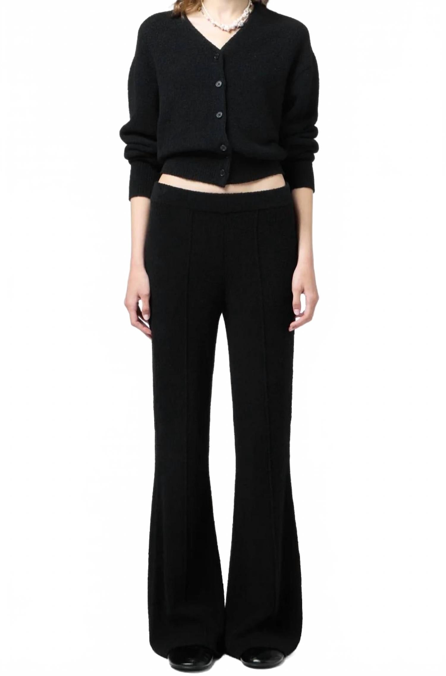 Boucle Flare Pants In Black