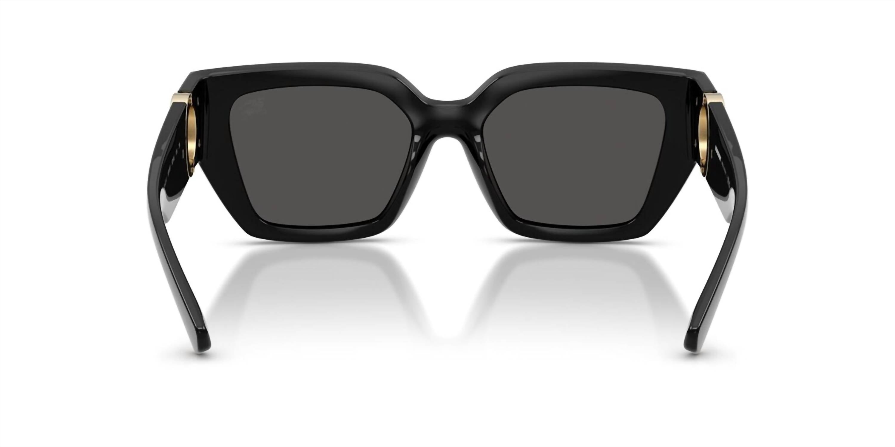 Women's Square Sunglasses In Black With Dark Grey