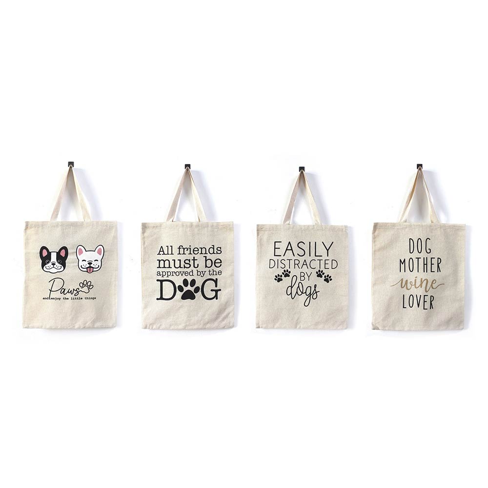 Dog Mother Winde Lover Message Printed Shoulder Tote Bag