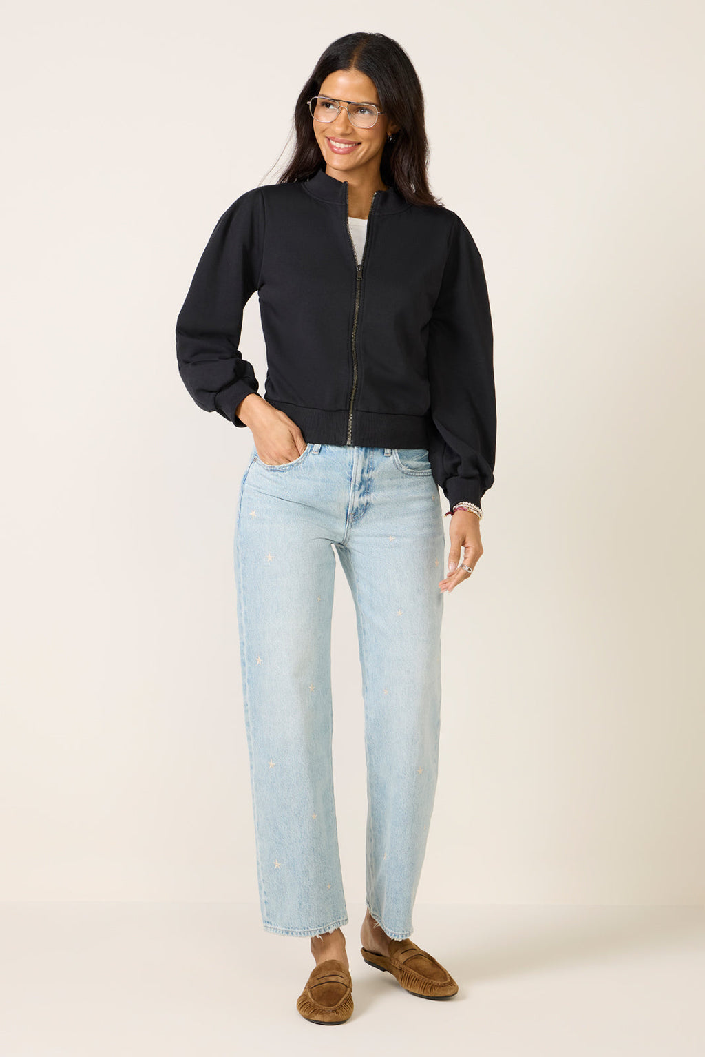 Women's Jaci Puff Zip Up Top