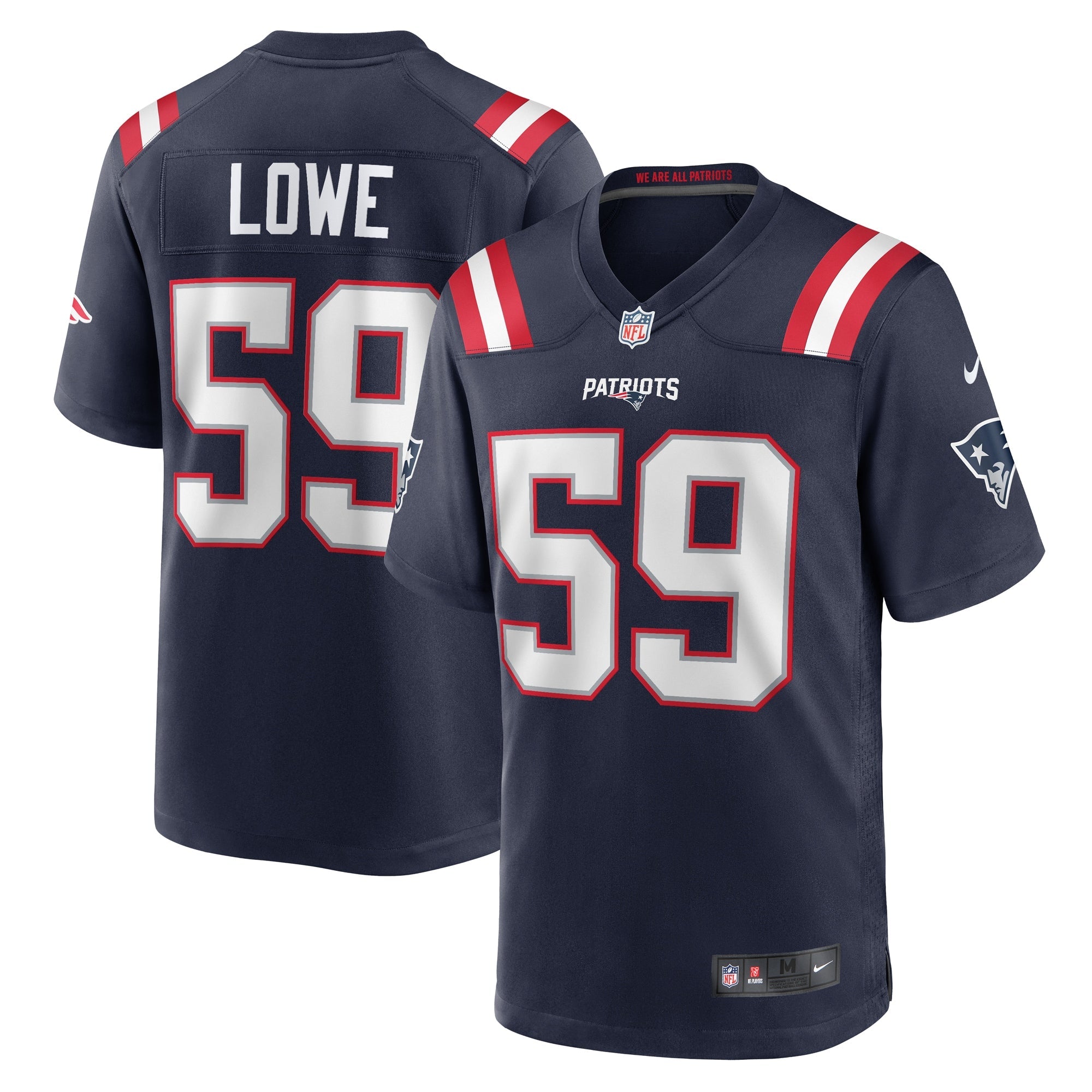 New England Patriots Vederian Lowe Navy Team Game Jersey