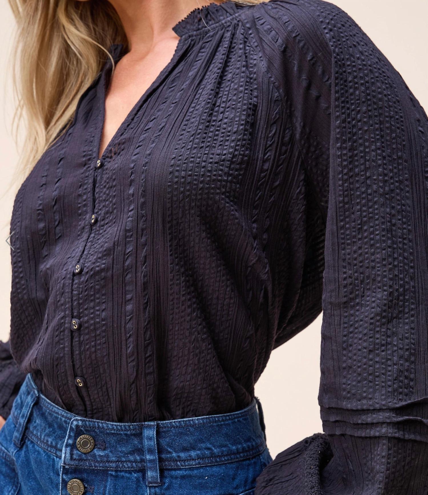 Alicia Long Sleeve Blouse In Black