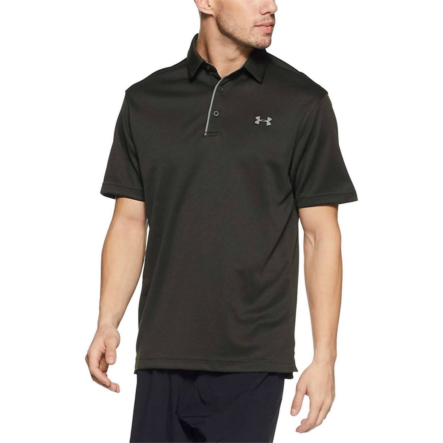 Tech Button Up Placket Polo In Artillery Green