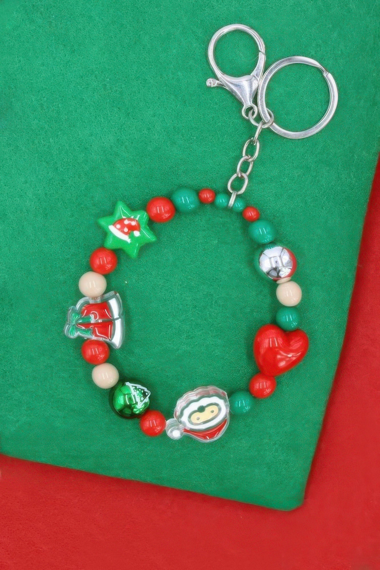 Festive Stretch Bracelet Keychain for Christmas