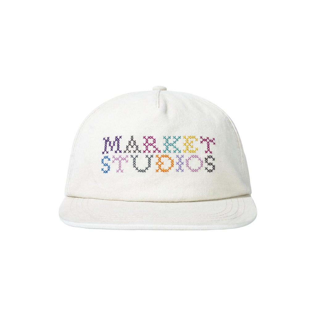 Women's Needlepoint 5-Panel Hat In White