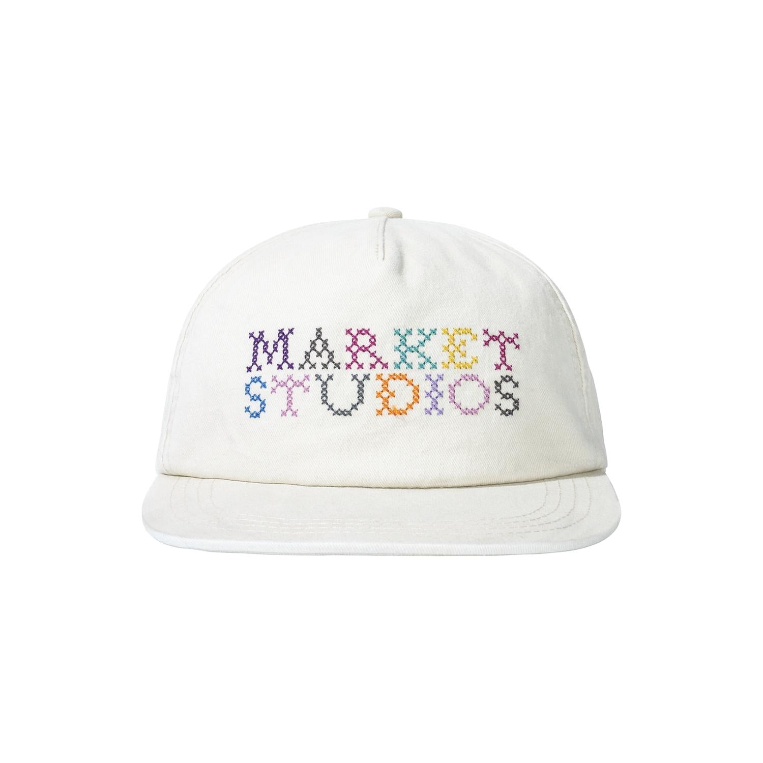 Women's Needlepoint 5-Panel Hat In White