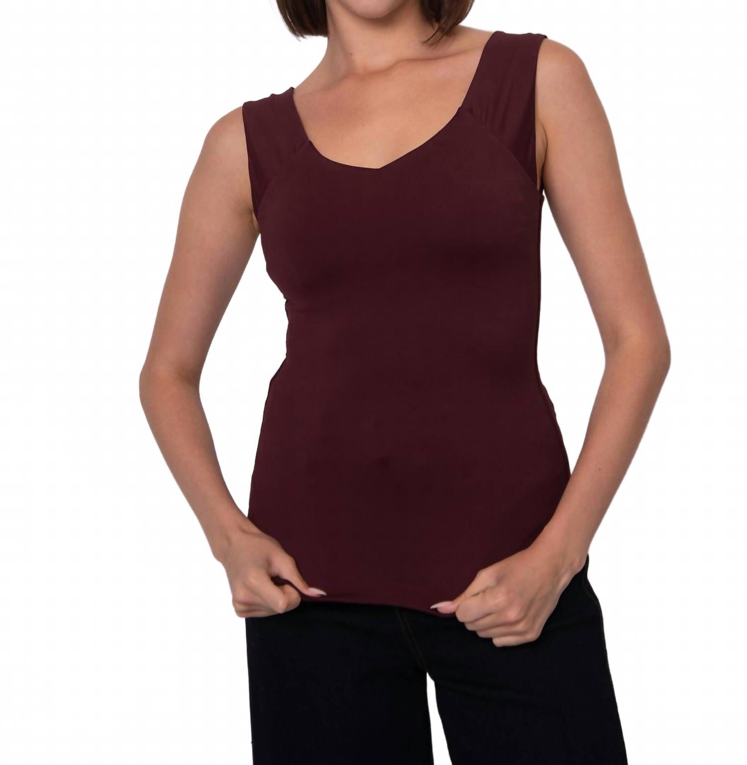 Off Shoulder Top In Prune