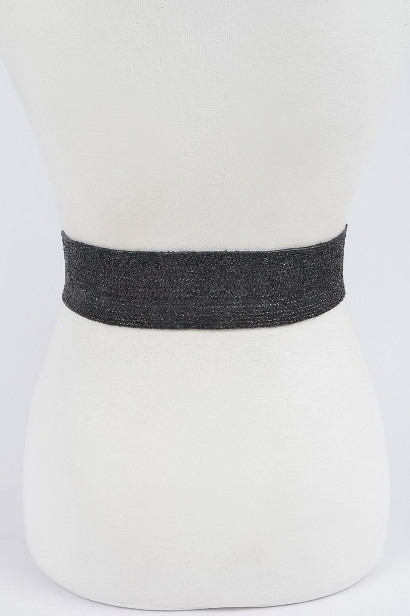 Rhinestone Buckle Stretch Straw Belt