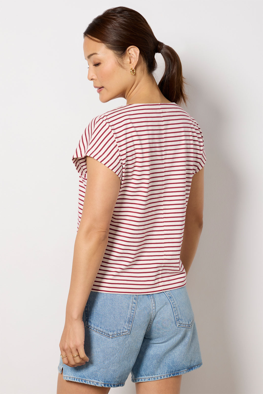 Women's Molly Striped Boatneck Muscle T-Shirt