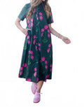 Lori Midi Dress In Hunter Green