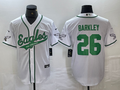 Men's Philadelphia Eagles Saquon Barkley #26 White Game jersey Joint Edition