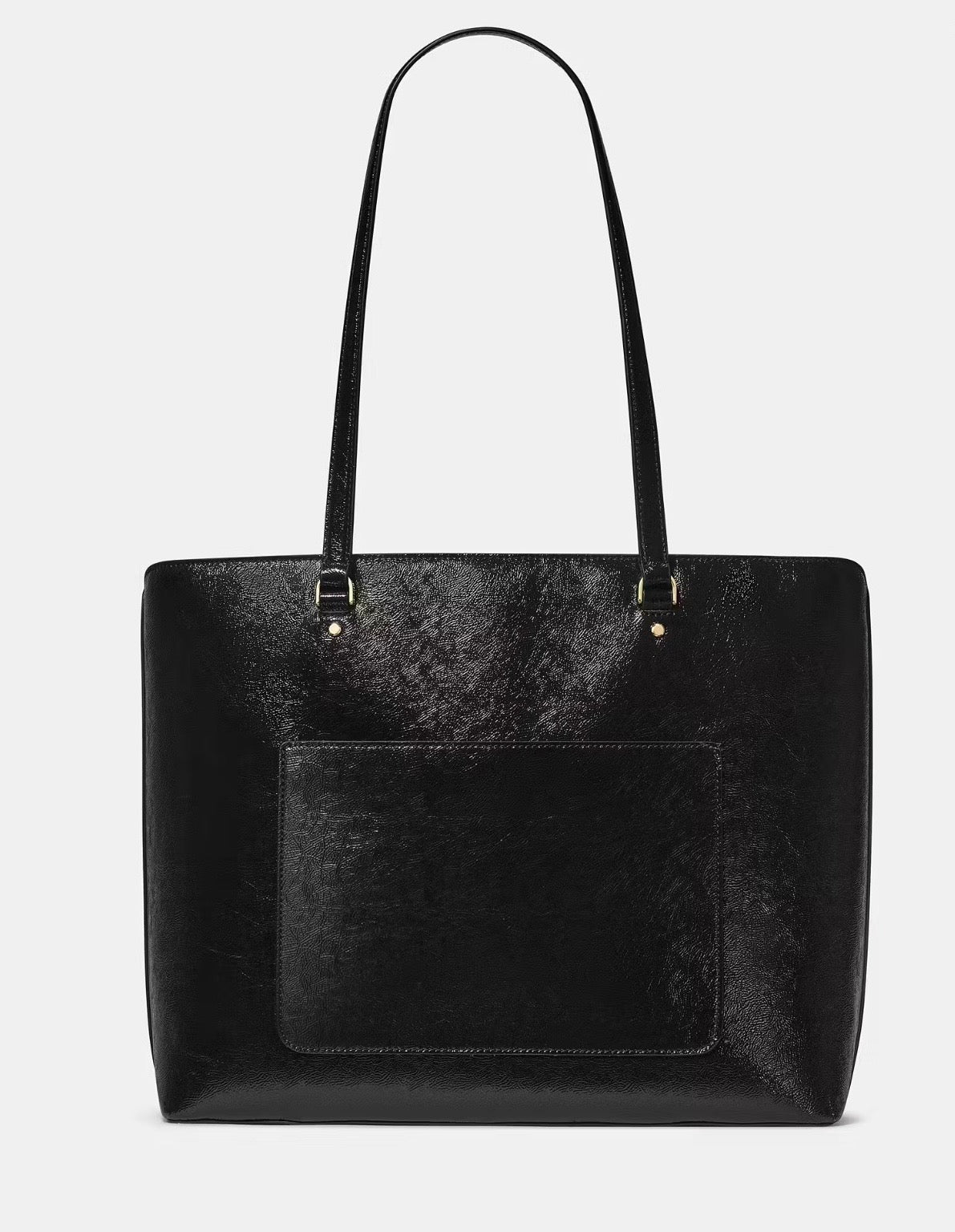 NWT Kate Spade Bridget Crinkle Patent Large Tote In Black