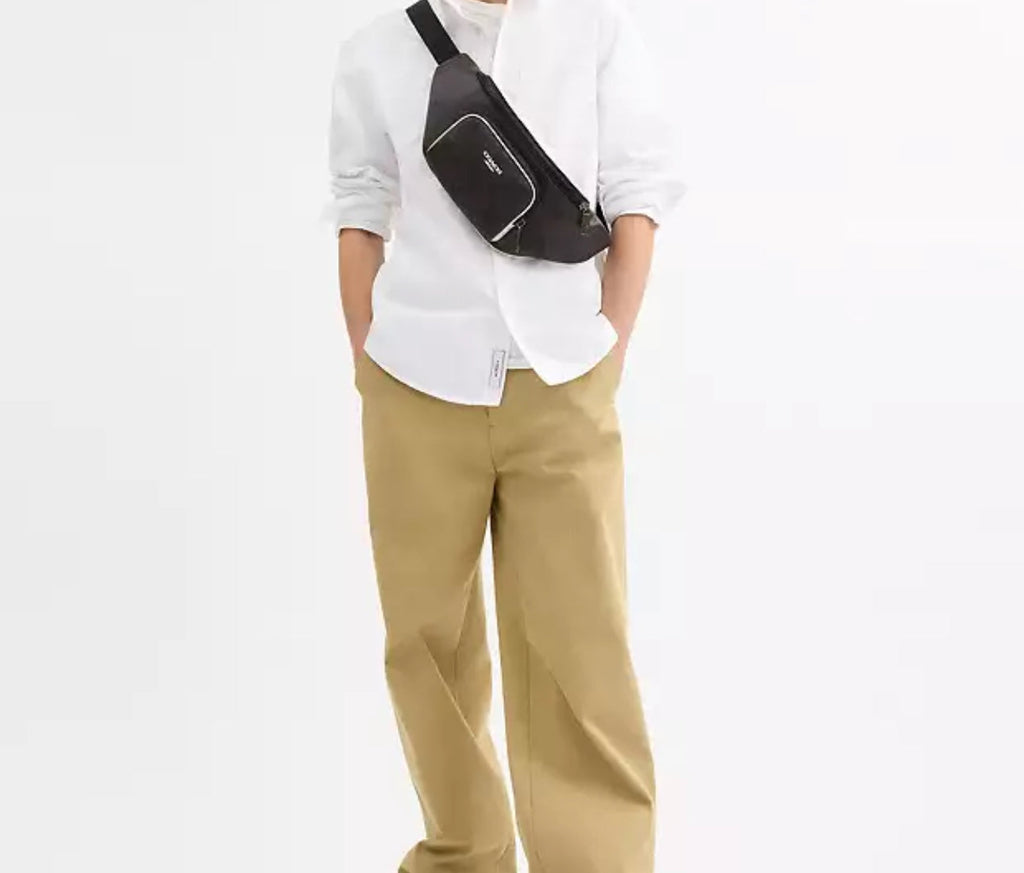 NWT Coach Men’s Racer Belt Bag In Signature Canvas & Leather