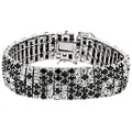 Rhodium 925 Sterling Silver Bracelet with AAA Grade CZ in Black Diamond