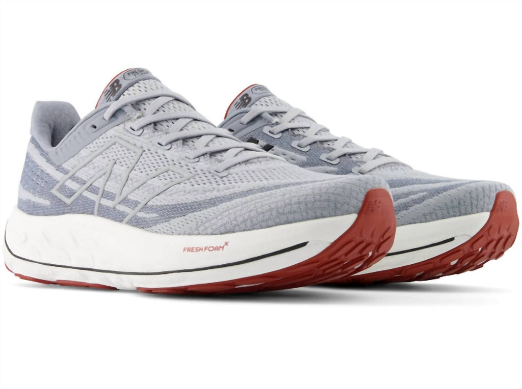 Men's Fresh Foam X Vongo V6 Running Shoes In Aluminum Grey Brick Red