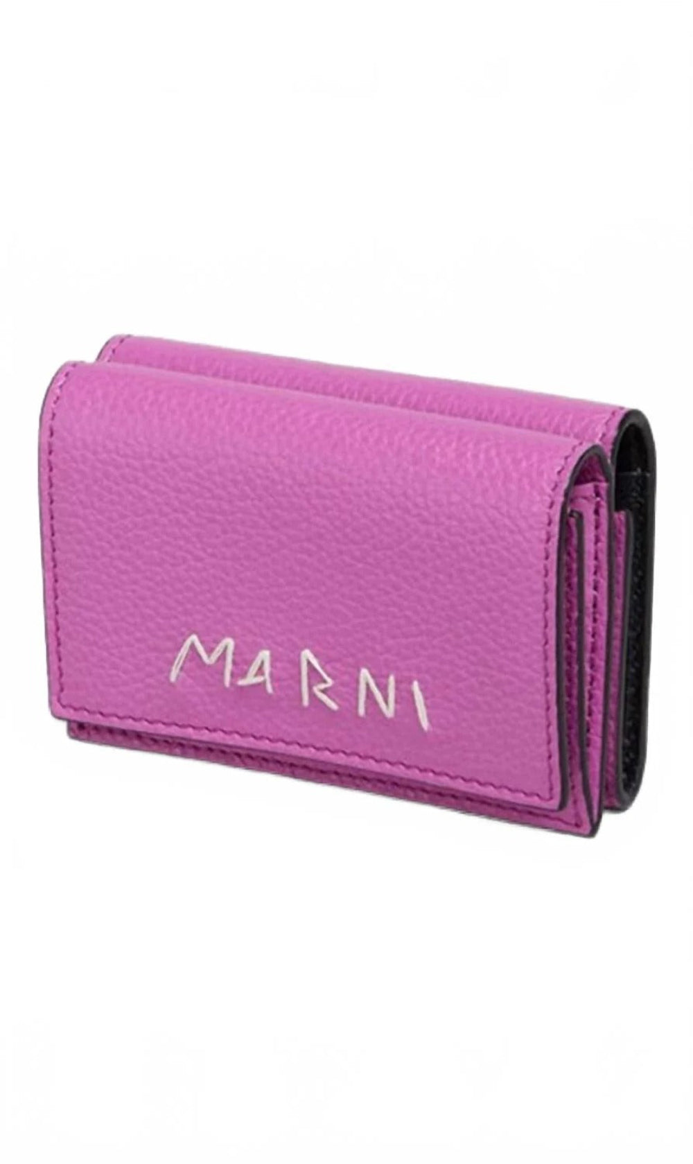 Marni Trifold Mending Leather Wallet - Cassis Pink