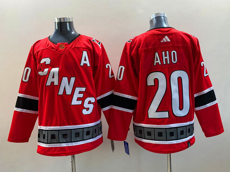 Men's Carolina Hurricanes Sebastian Aho #20 Red Player jersey