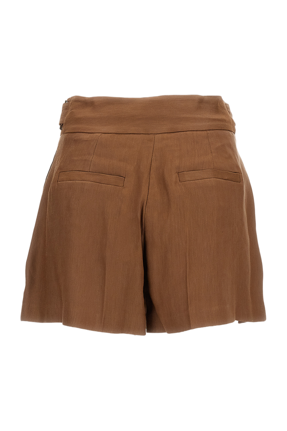 Tan Brown Linen Blend Shorts