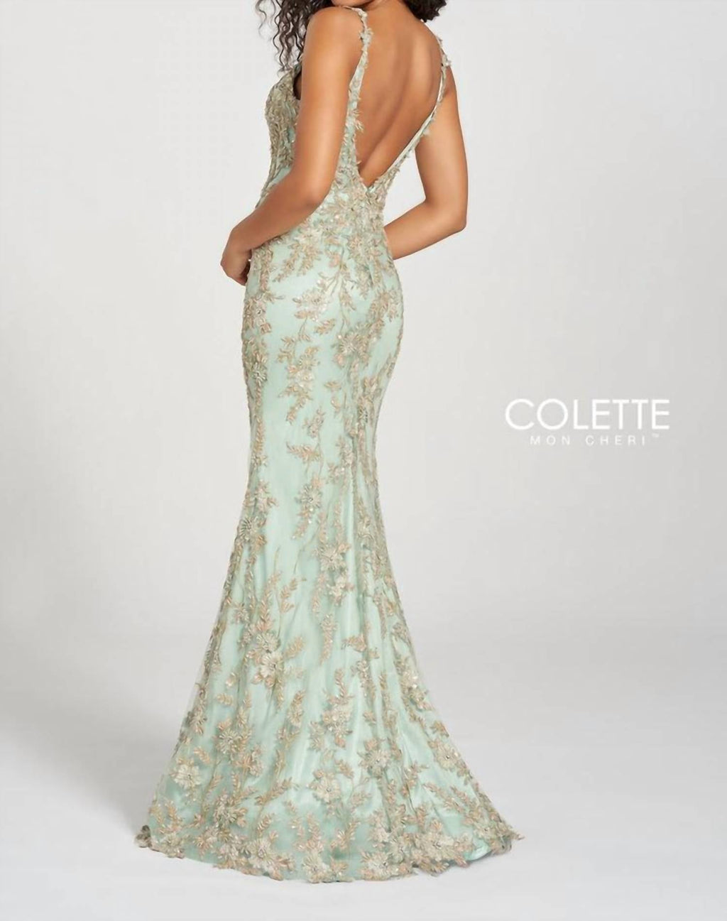 Tulle Lace Gown In Ivy