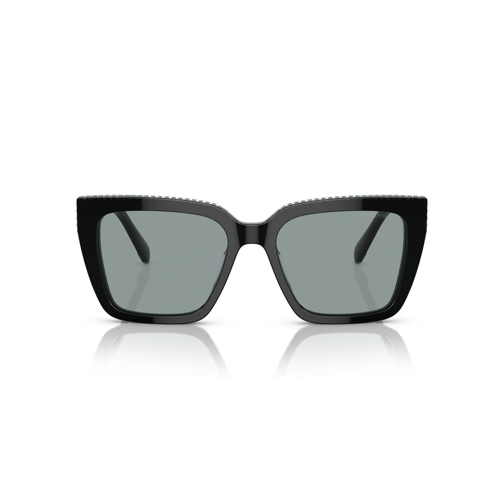 0Sk6013 Oversized Square Frame Sunglasses with Crystal Embellishments