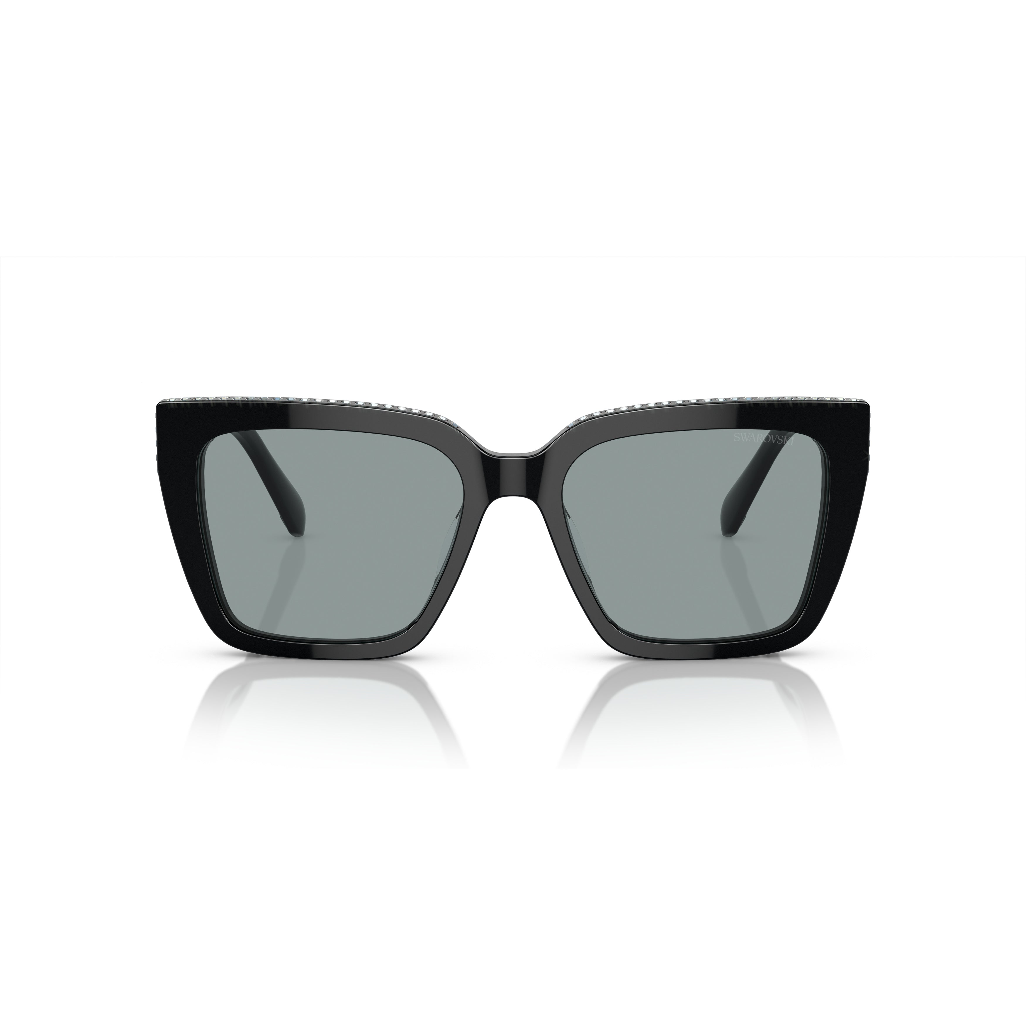 0Sk6013 Oversized Square Frame Sunglasses with Crystal Embellishments