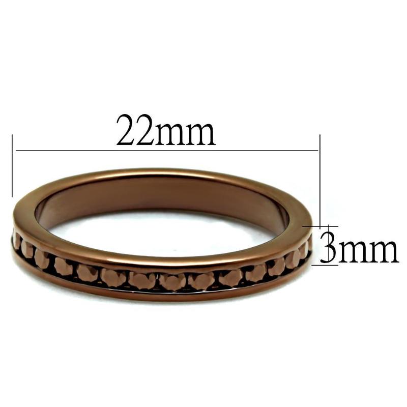 IP Coffee light Brass Ring with AAA Grade CZ in Brown